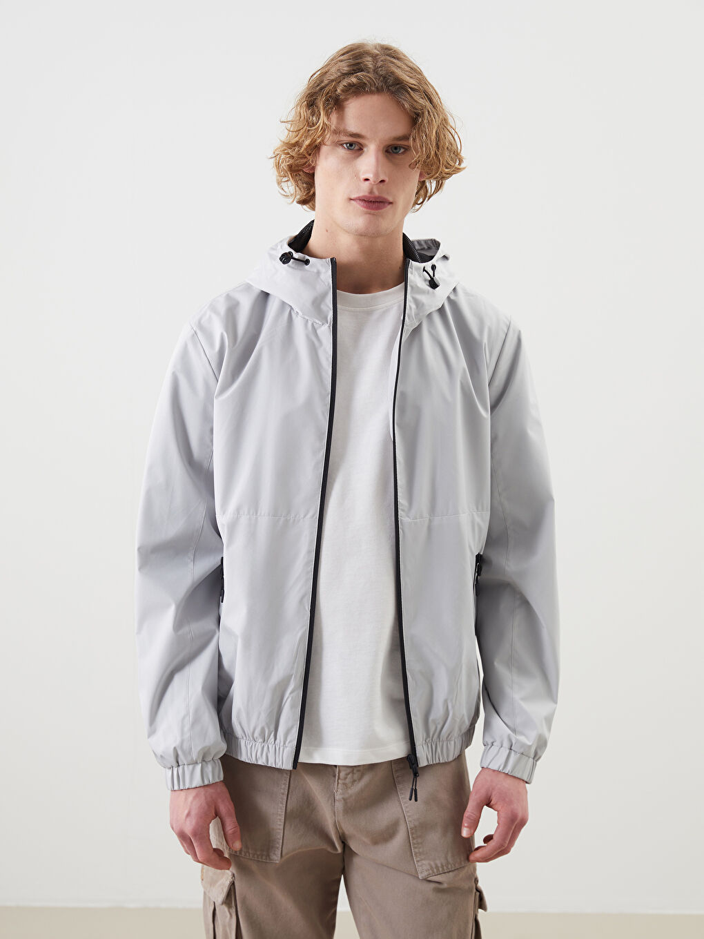 Regular Fit Hooded Men's Raincoat