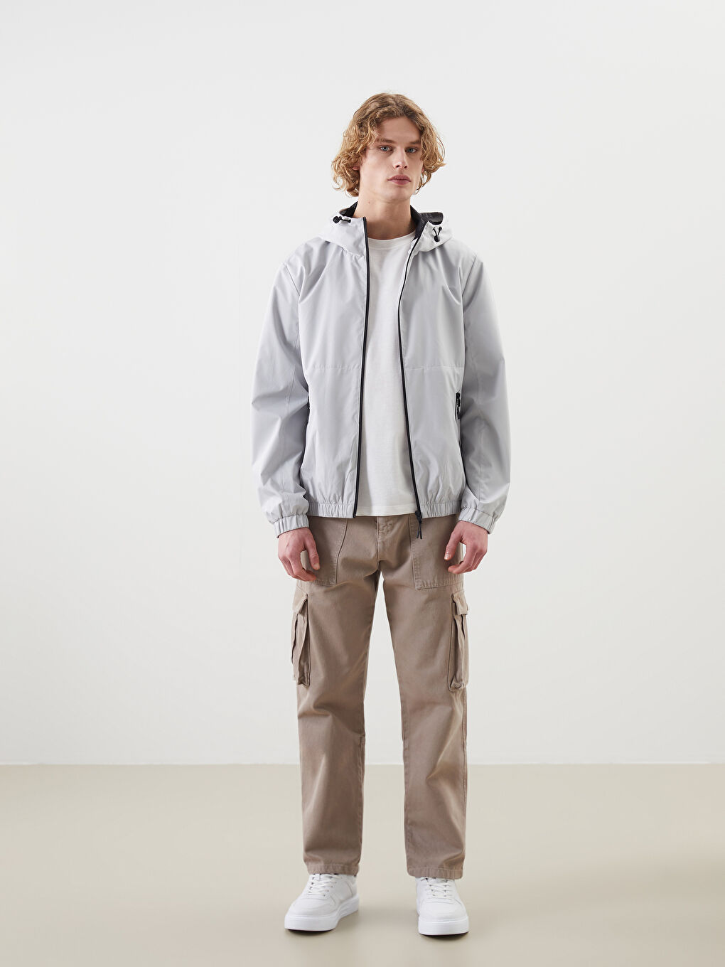 Regular Fit Hooded Men's Raincoat-3