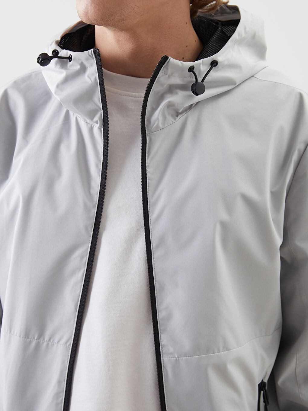 Regular Fit Hooded Men's Raincoat-5