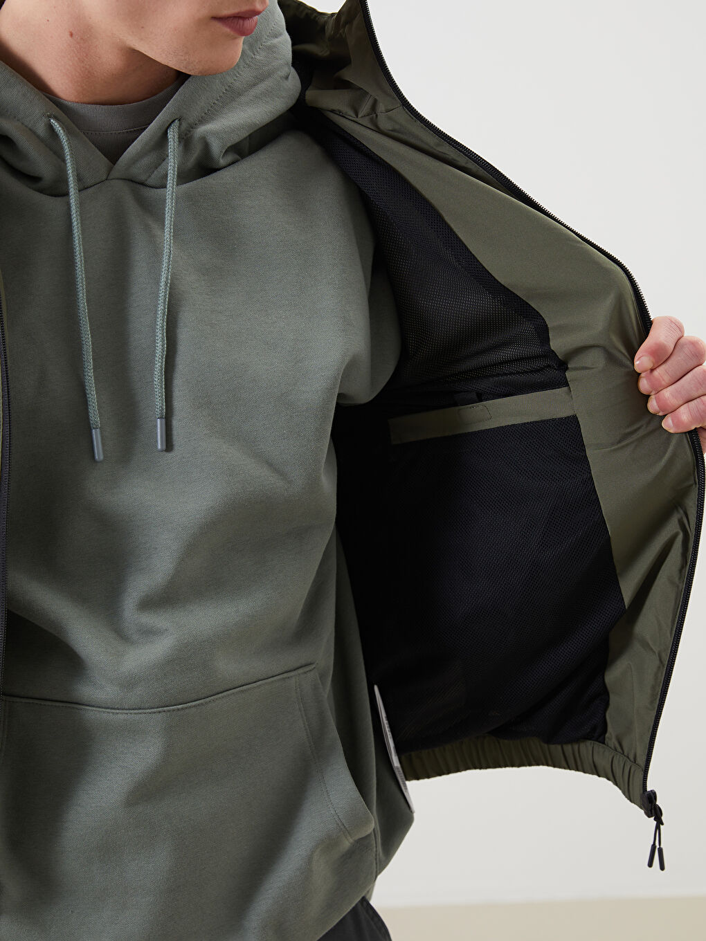 Regular Fit Hooded Men's Raincoat-4