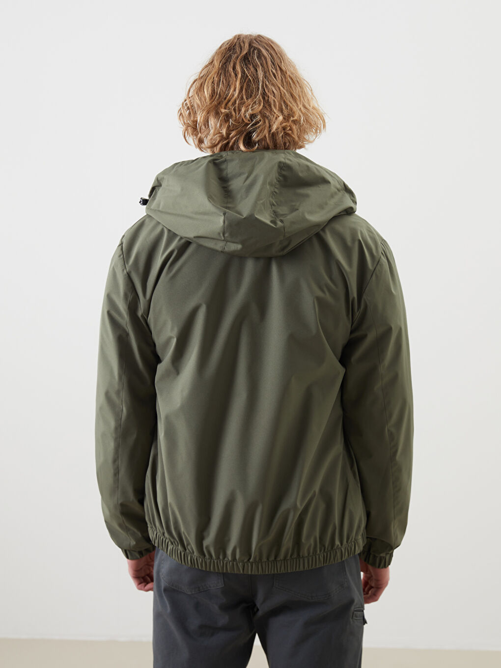 Regular Fit Hooded Men's Raincoat-5