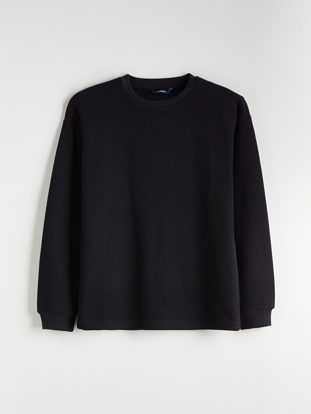 Siyah Bisiklet Yaka Erkek Triko Kazak-4