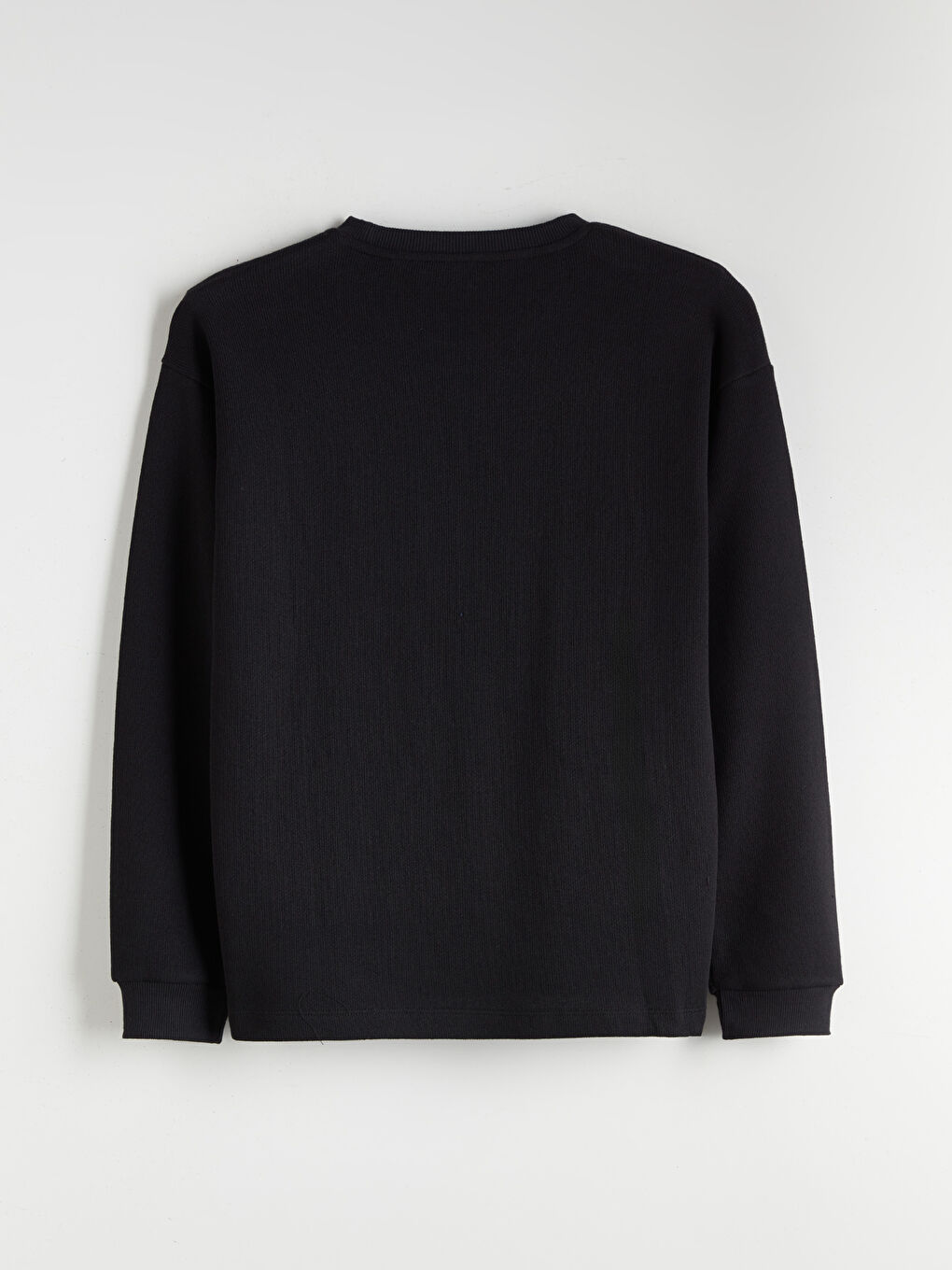 Siyah Bisiklet Yaka Erkek Triko Kazak-5