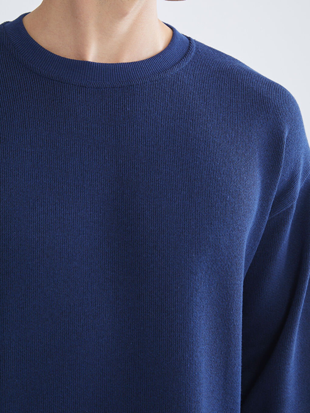 Lacivert Bisiklet Yaka Erkek Triko Kazak-2