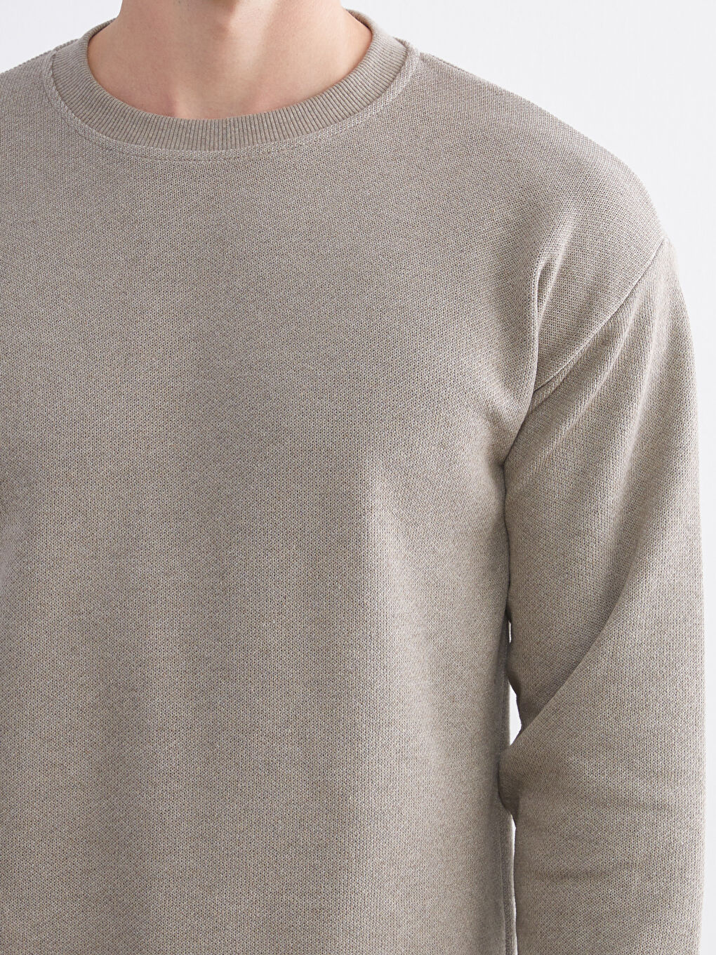 Gri Bisiklet Yaka Erkek Triko Kazak-2