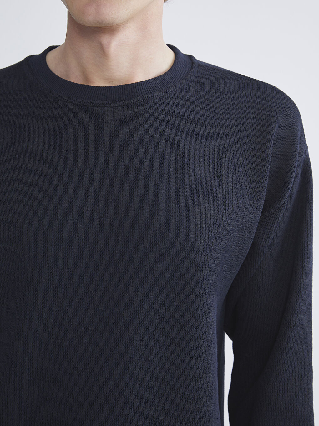 Lacivert Bisiklet Yaka Erkek Triko Kazak-2