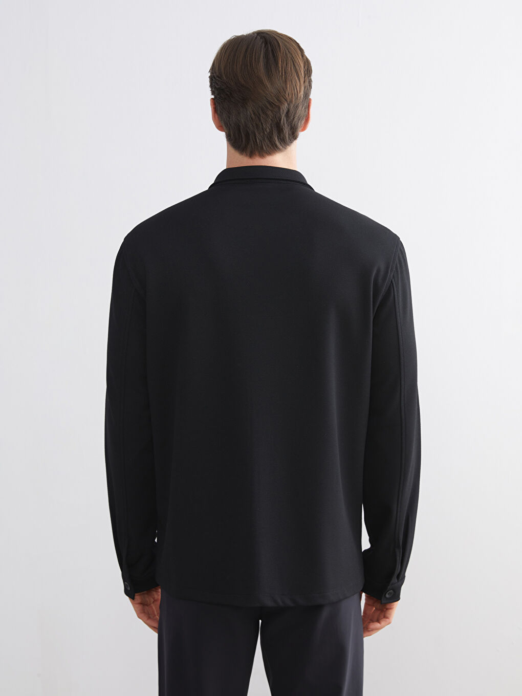 Siyah Regular Fit Uzun Kollu Erkek Gömlek-3