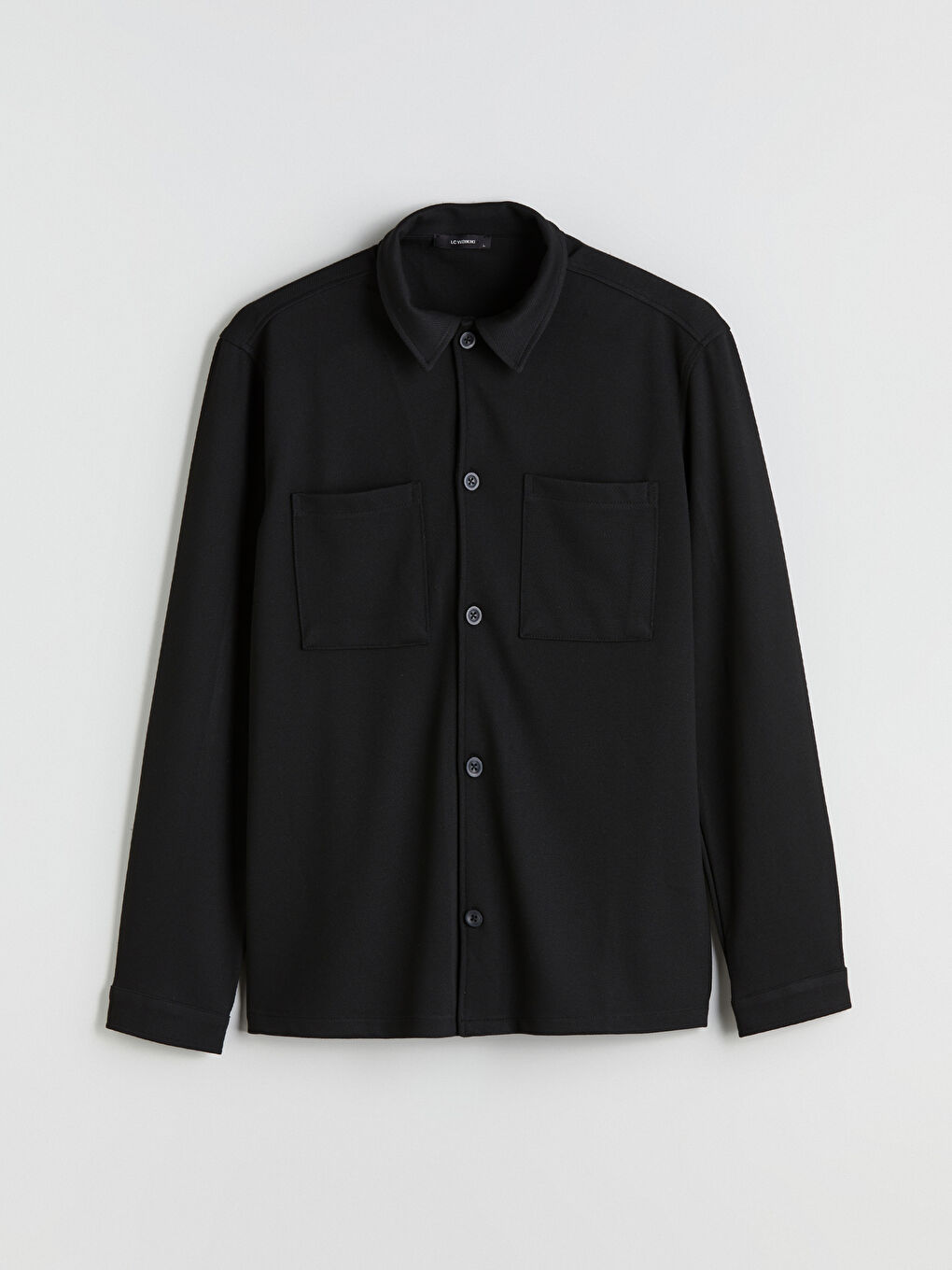 Siyah Regular Fit Uzun Kollu Erkek Gömlek-4