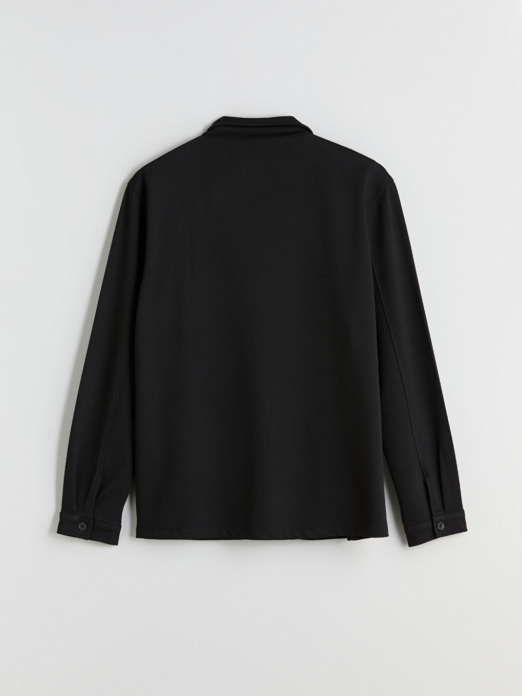 Siyah Regular Fit Uzun Kollu Erkek Gömlek-5