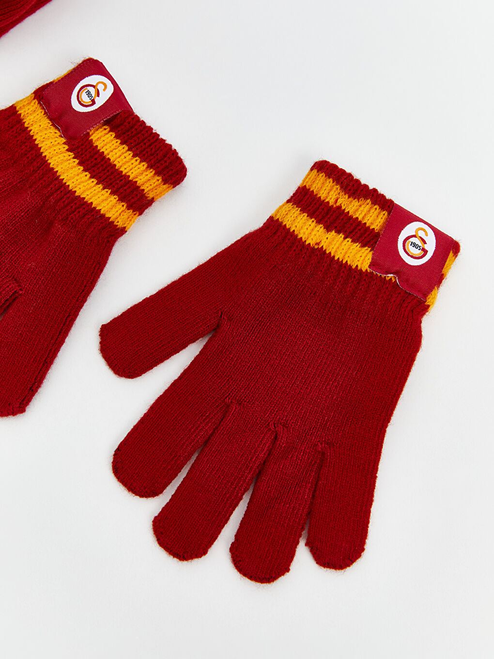 Kırmızı Galatasaray Nakışlı Erkek Çocuk Atkı Bere Eldiven Seti-2