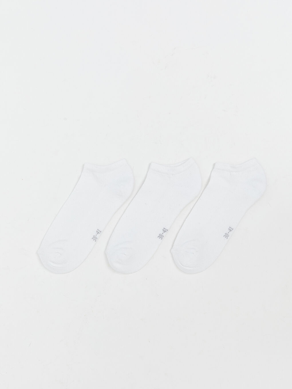 Beyaz Kadın Düz Patik Çorap 3'lü
