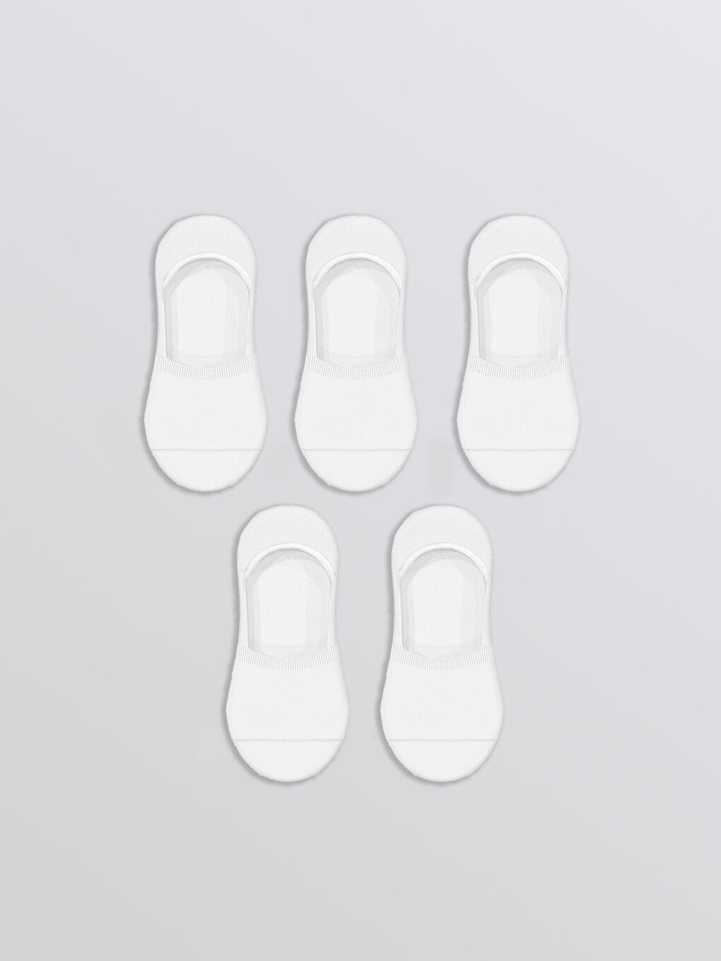 Ekru Kadın Düz Babet Çorap 5'li