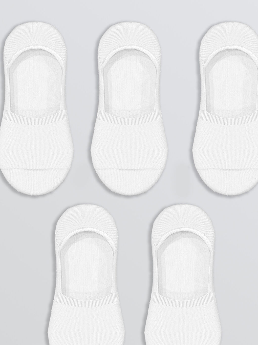 Ekru Kadın Düz Babet Çorap 5'li-1