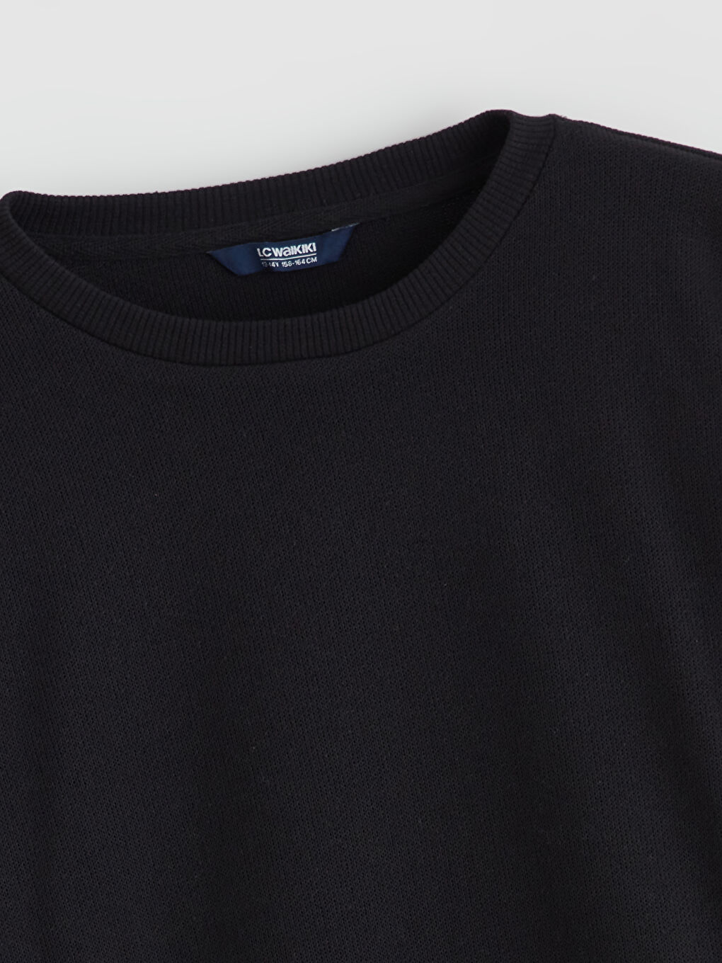 Siyah Bisiklet Yaka Erkek Çocuk Triko Kazak-1