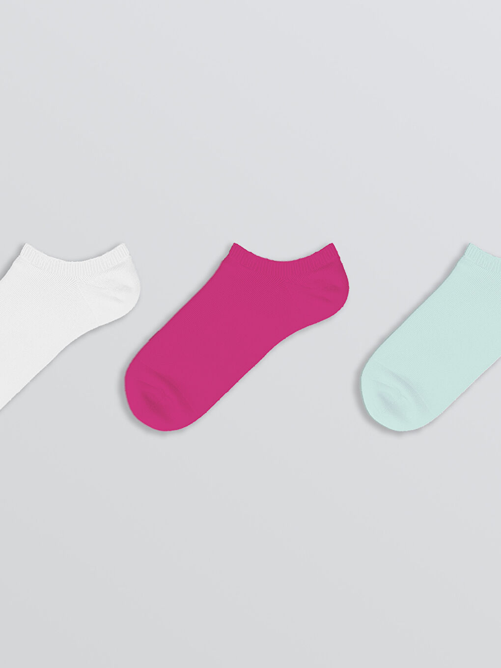 Fuşya Basic Kız Çocuk Patik Çorap 3'lü-1