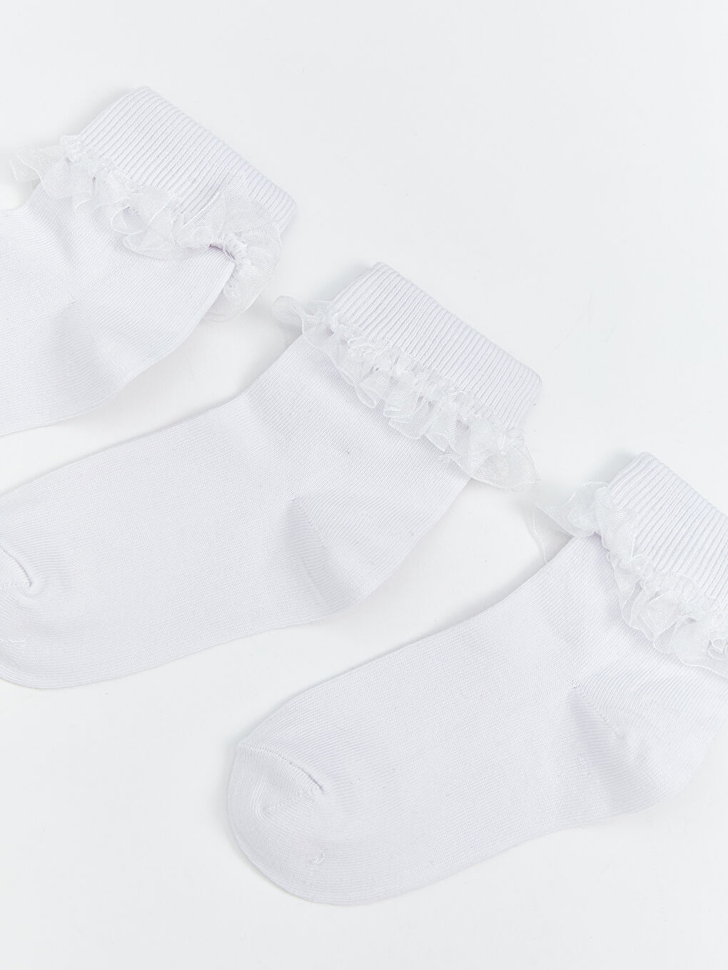 Носки до щиколотки с кружевной отделкой для девочек, комплект из 3-х штук-1