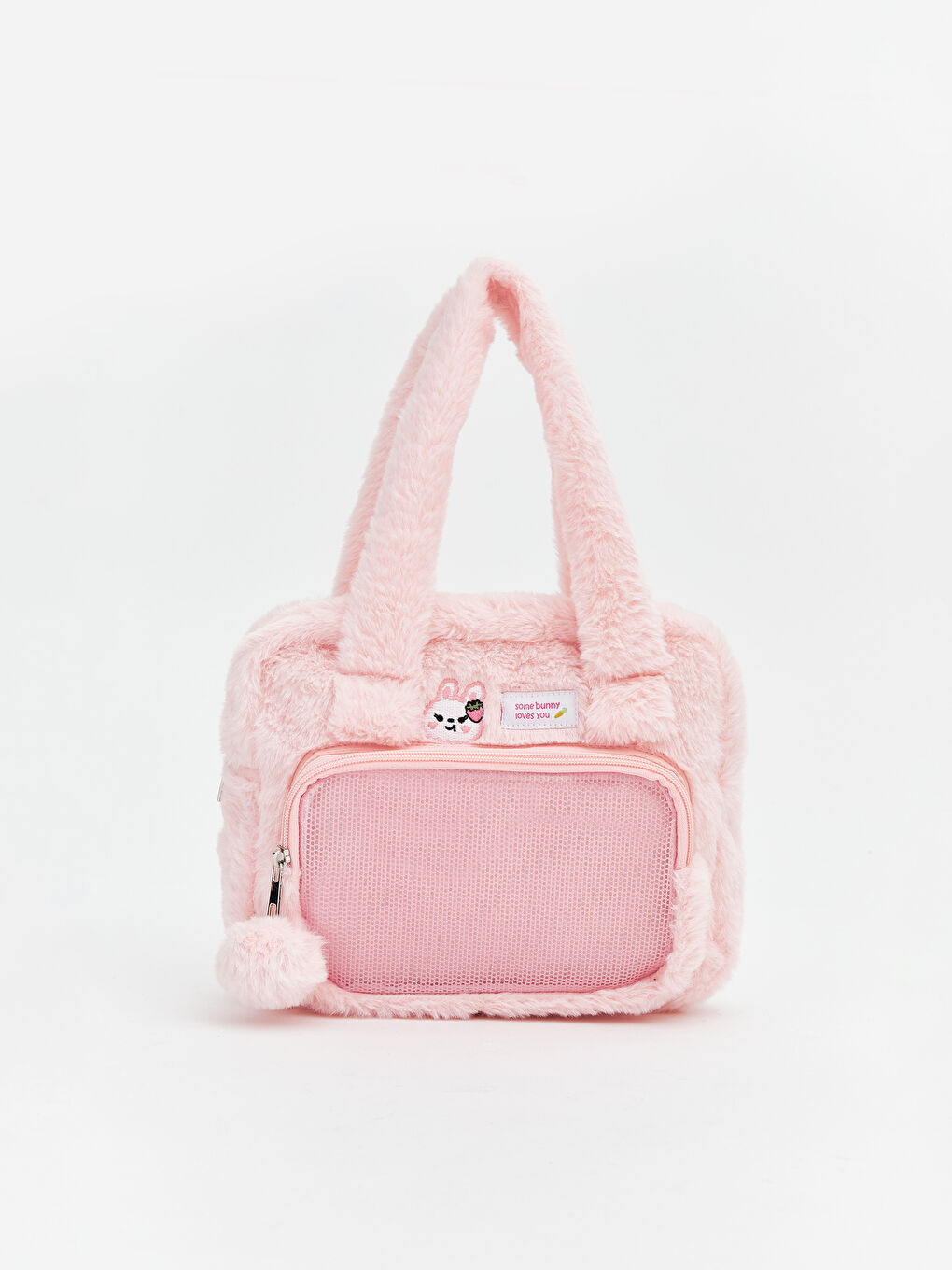 Pembe Kız Çocuk Pelüş  Kol Çantası