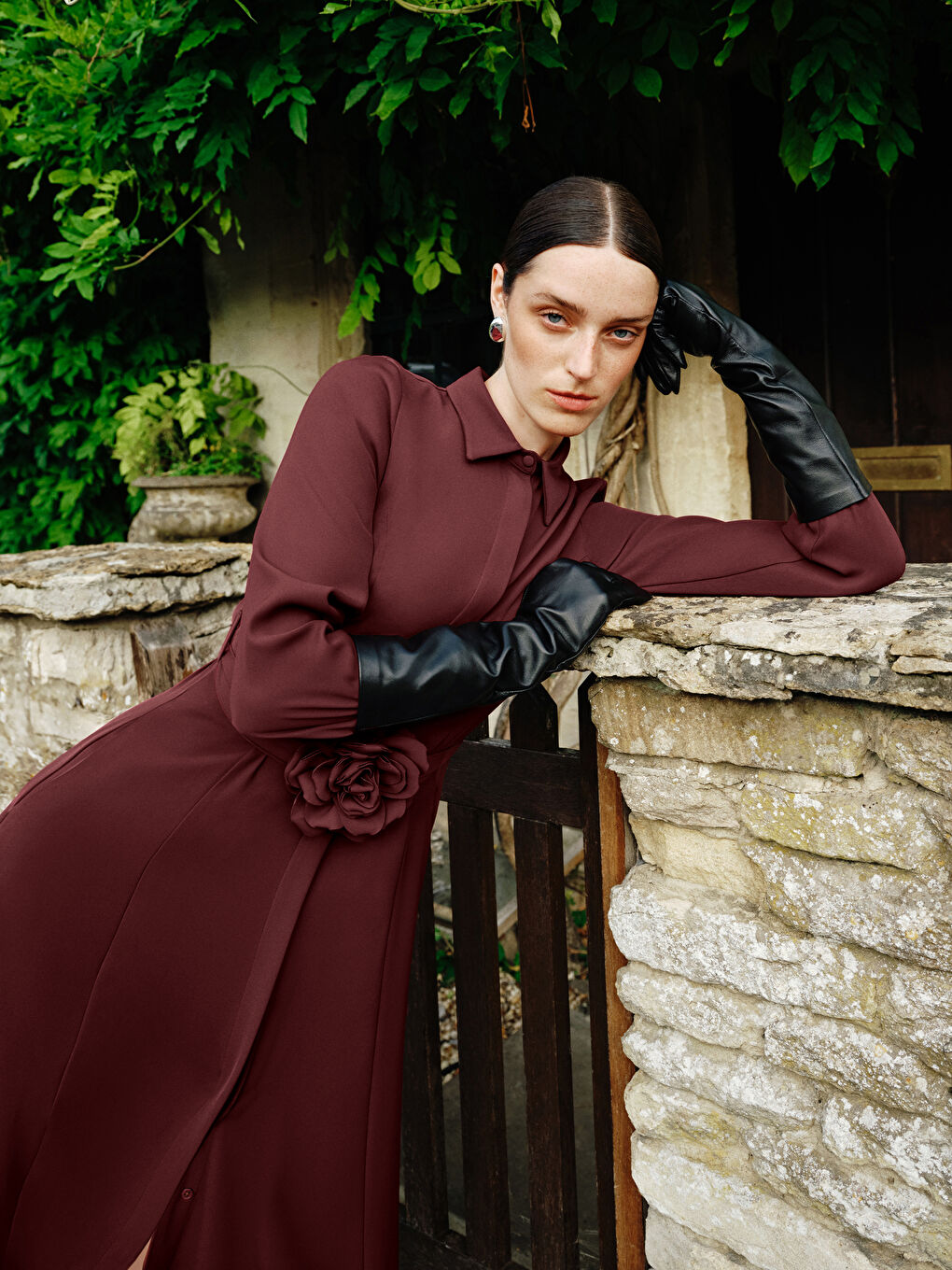 Belted Crepe Shirt Dress-1