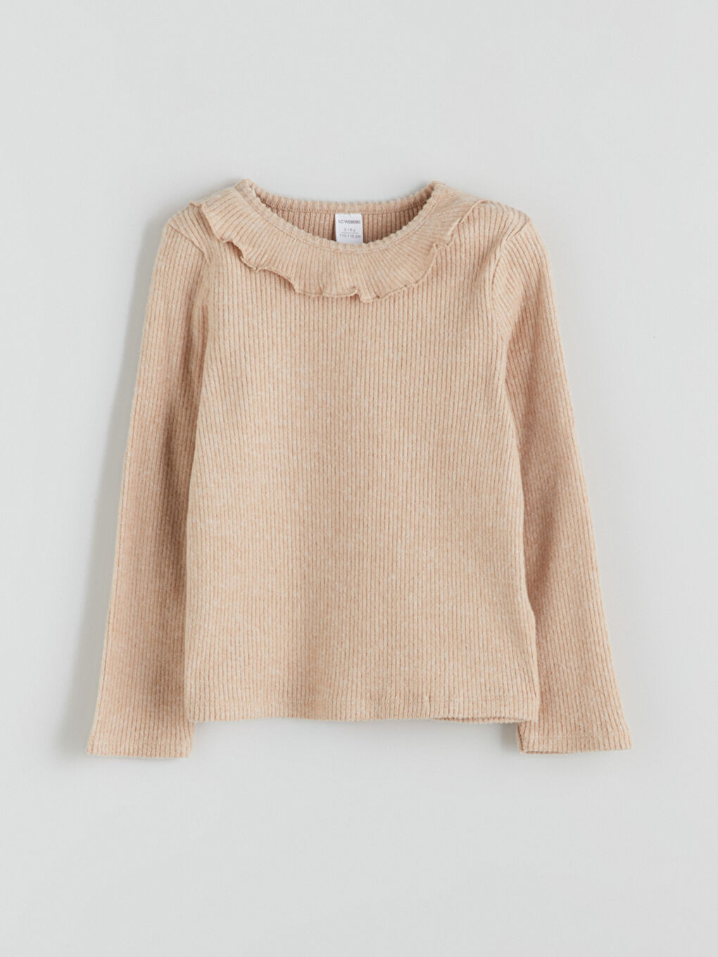 Bej Uzun Kollu Kız Çocuk Bluz