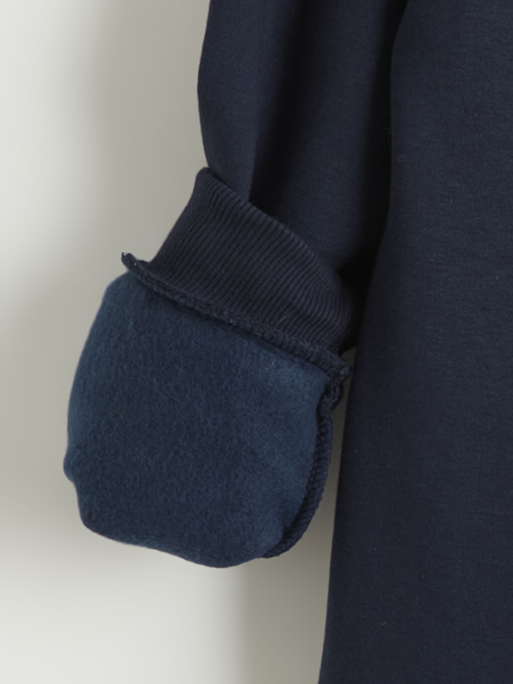 Lacivert Kaplan Baskılı Erkek Çocuk Kalın Sweatshirt-1