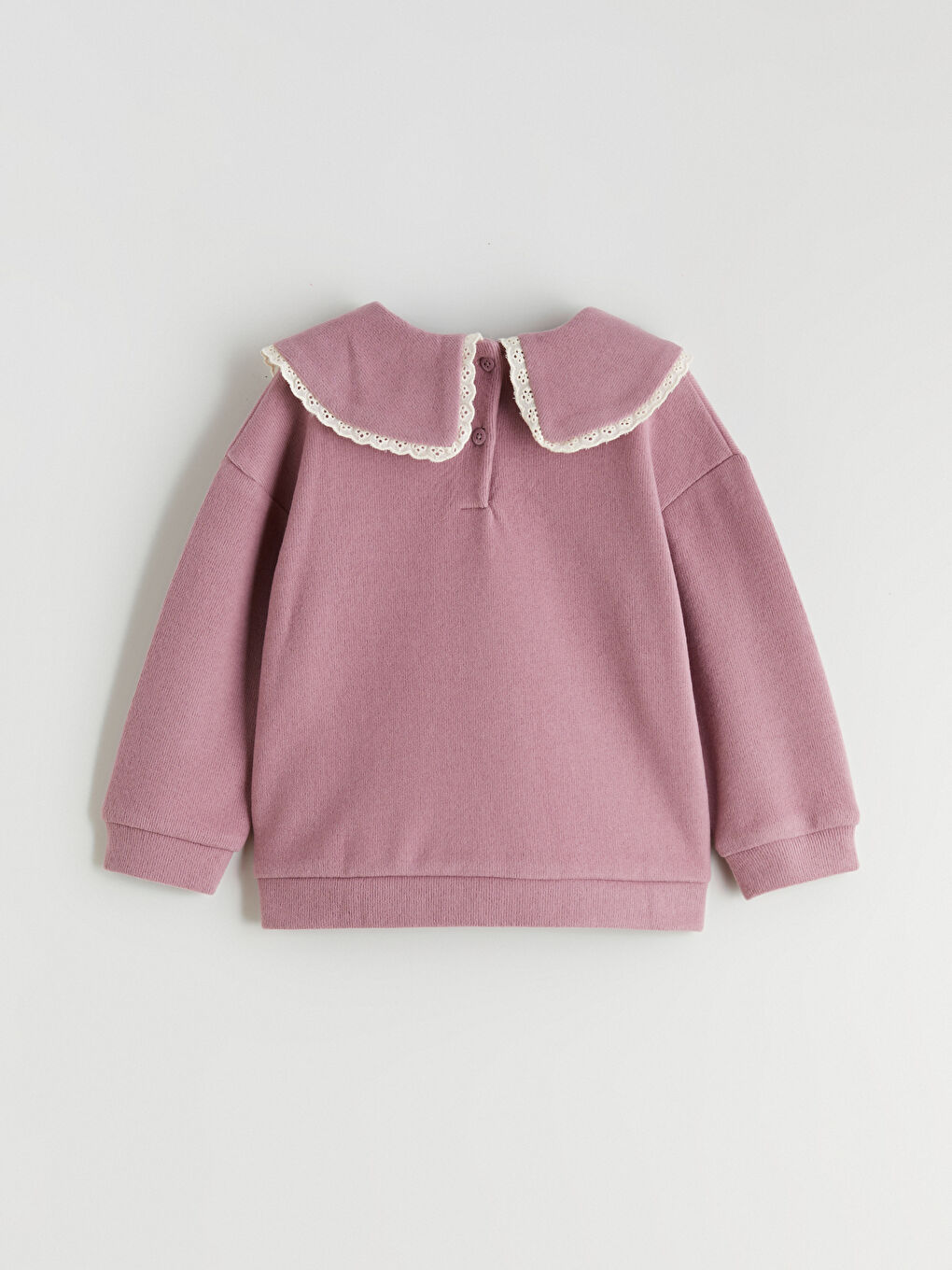Pembe Bebe Yaka Kız Çocuk Sweatshirt-1