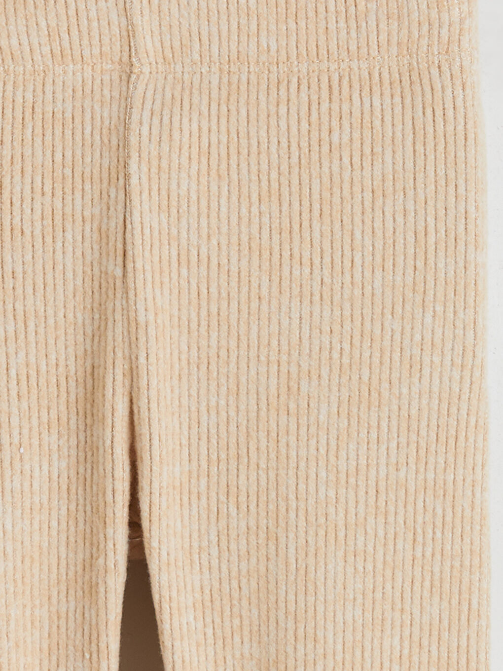 Bej Beli Lastikli Kız Çocuk Tayt-1