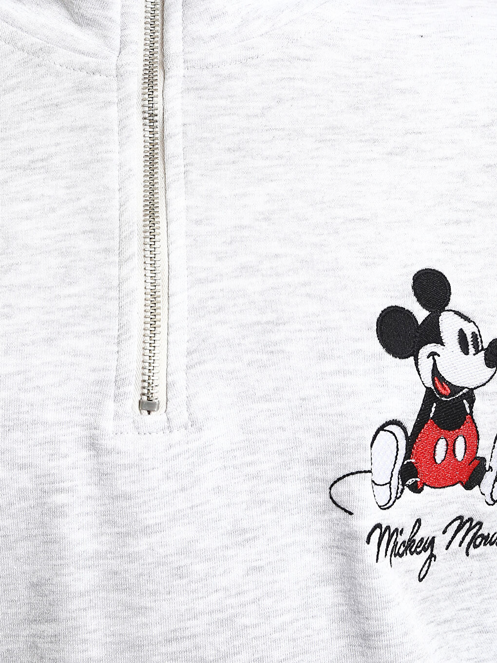 سويت شيرت تخين أوفراسايز مطبوع ميكي ماوس بياقة قمع للسيدات-2