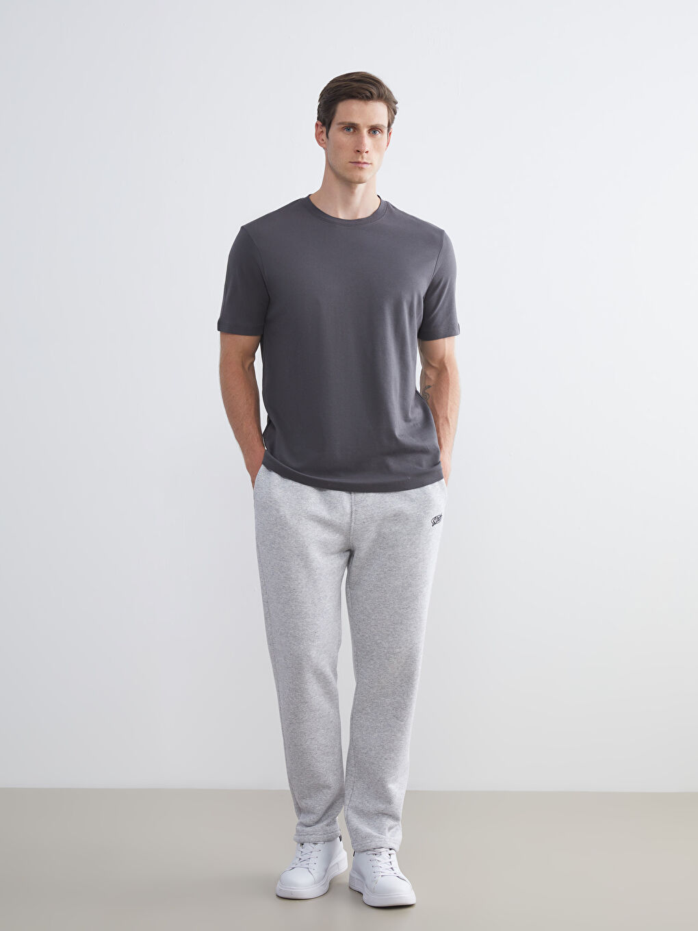 Gri Standart Kalıp Erkek Eşofman Altı