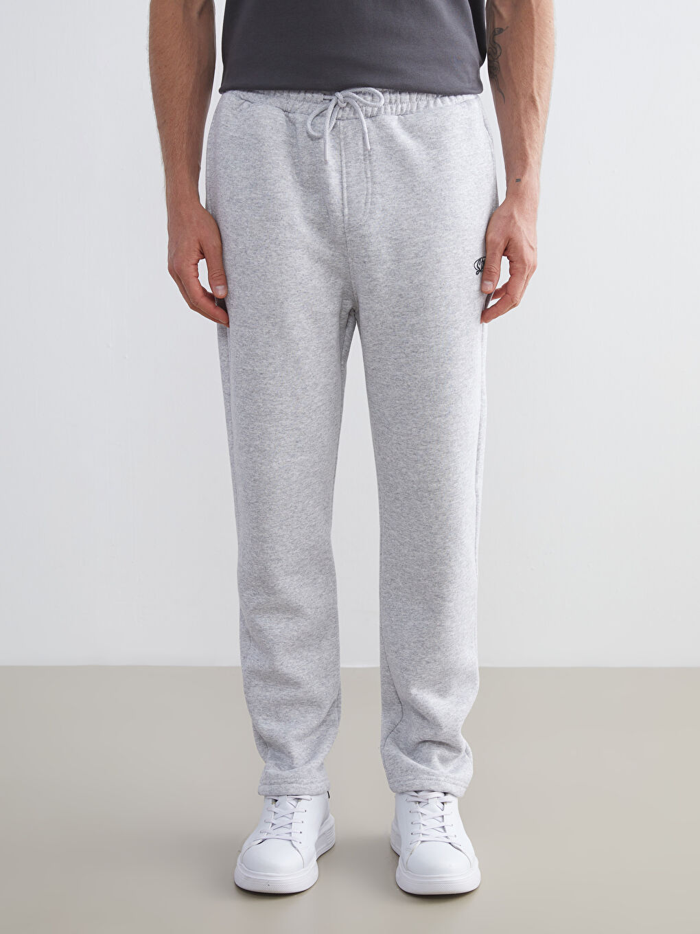 Gri Standart Kalıp Erkek Eşofman Altı-1