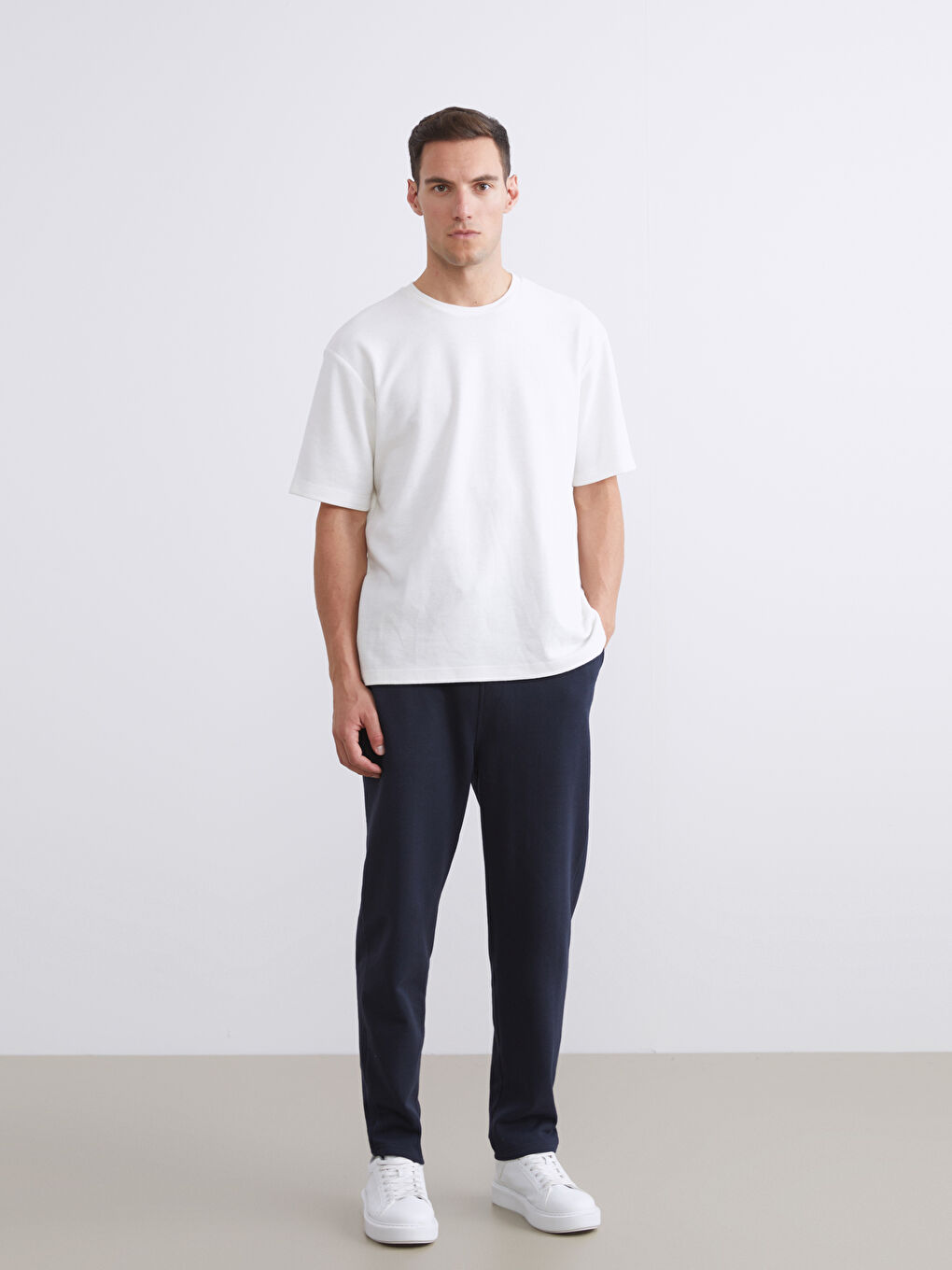 Lacivert Standart Kalıp Erkek Kalın Eşofman Altı