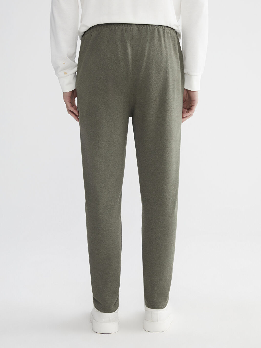 Haki Standart Kalıp Erkek Kalın Eşofman Altı-3