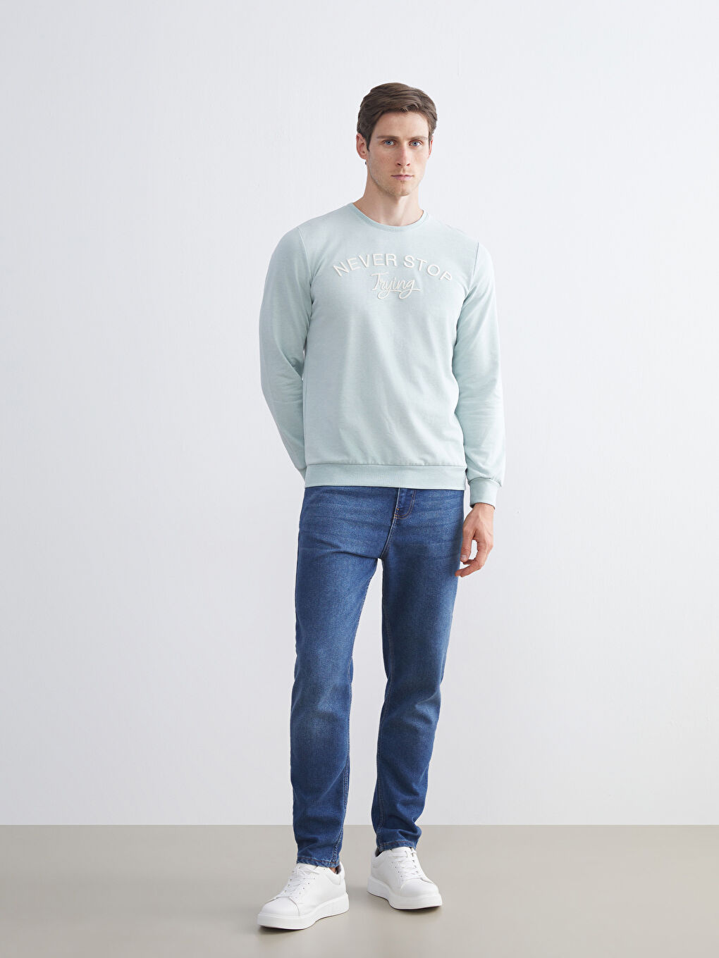 Crew Neck Printed Men's Sweatshirt-1