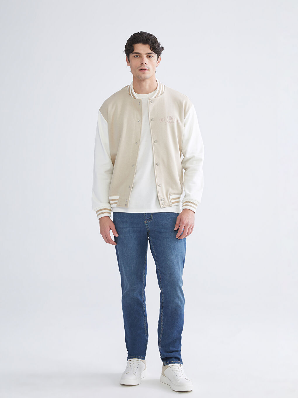 Standard Fit Long Sleeve Men's College Jacket-3