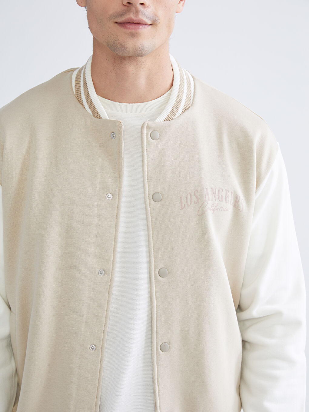 Standard Fit Long Sleeve Men's College Jacket-5
