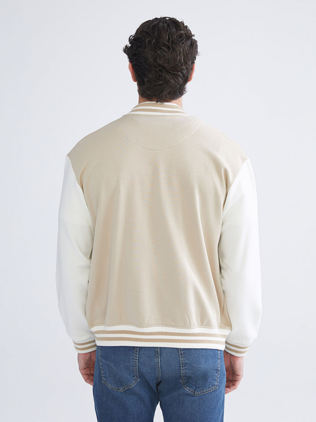 Standard Fit Long Sleeve Men's College Jacket-7