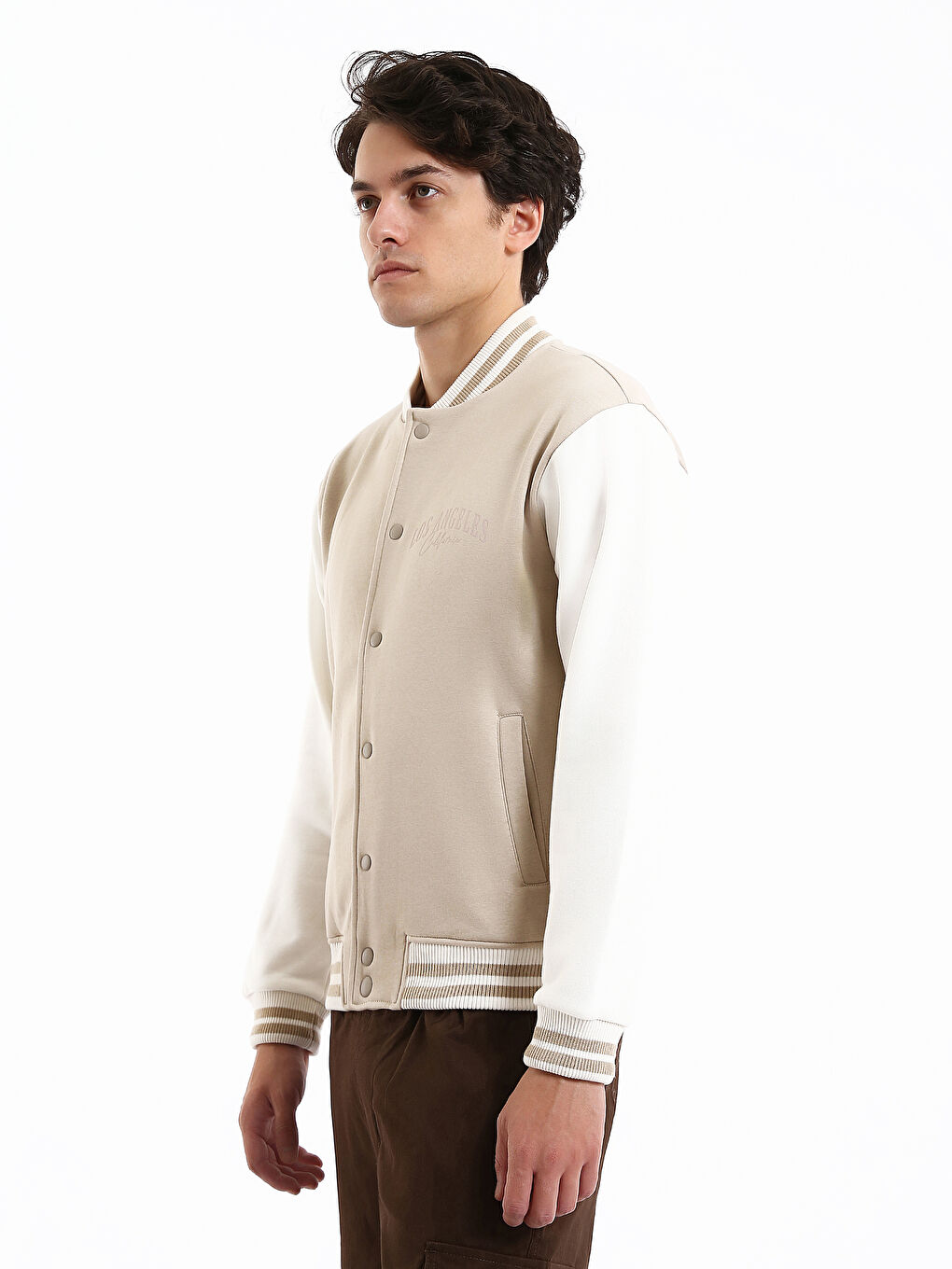 Standard Fit Long Sleeve Men's College Jacket-6