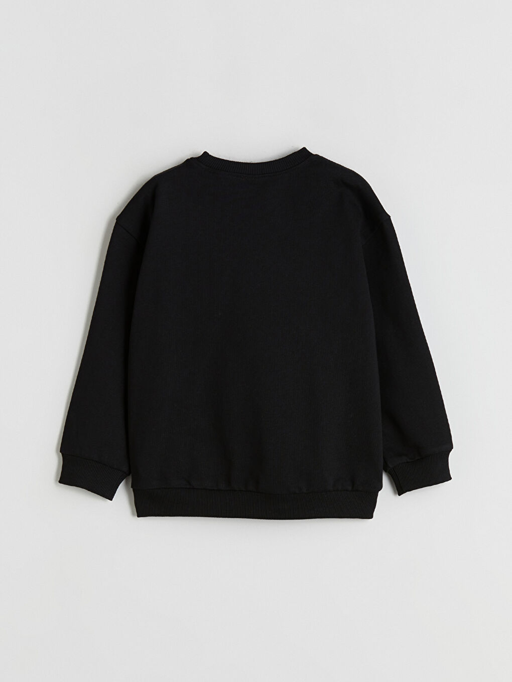 Siyah Bisiklet Yaka Beşiktaş Baskılı Erkek Çocuk Sweatshirt-2