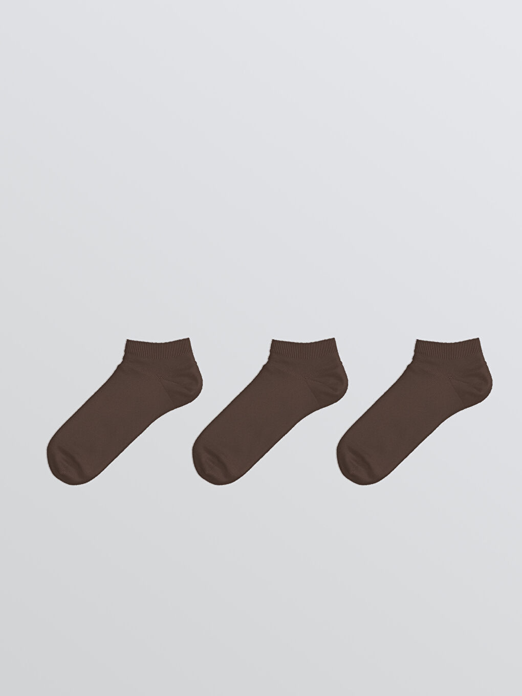 Kahverengi Kadın Patik Çorap 3'lü