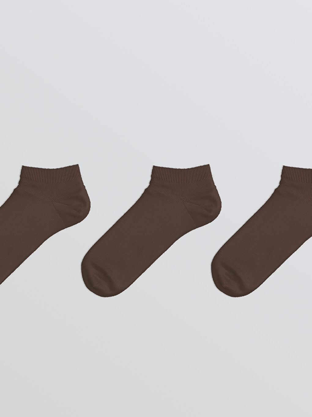 Kahverengi Kadın Patik Çorap 3'lü-1