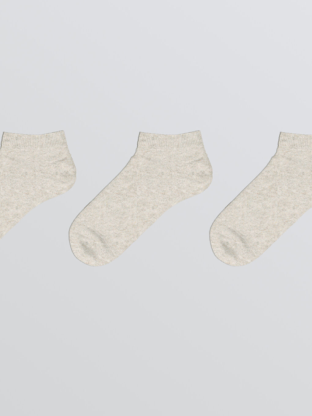 Bej Kadın Patik Çorap 3'lü-1