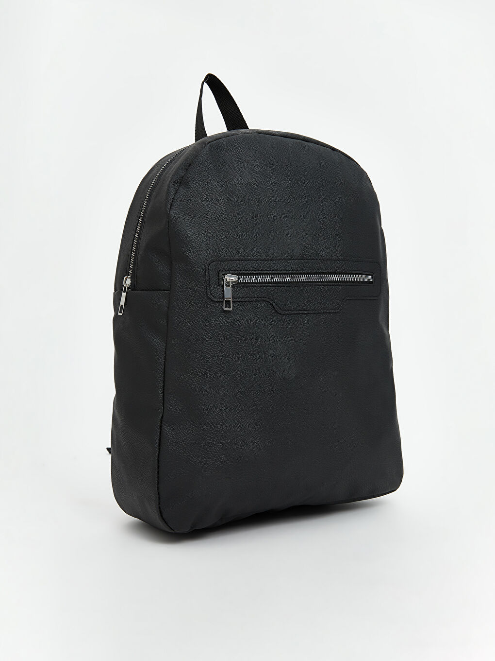 Siyah Deri Görünümlü Erkek Sırt Çantası