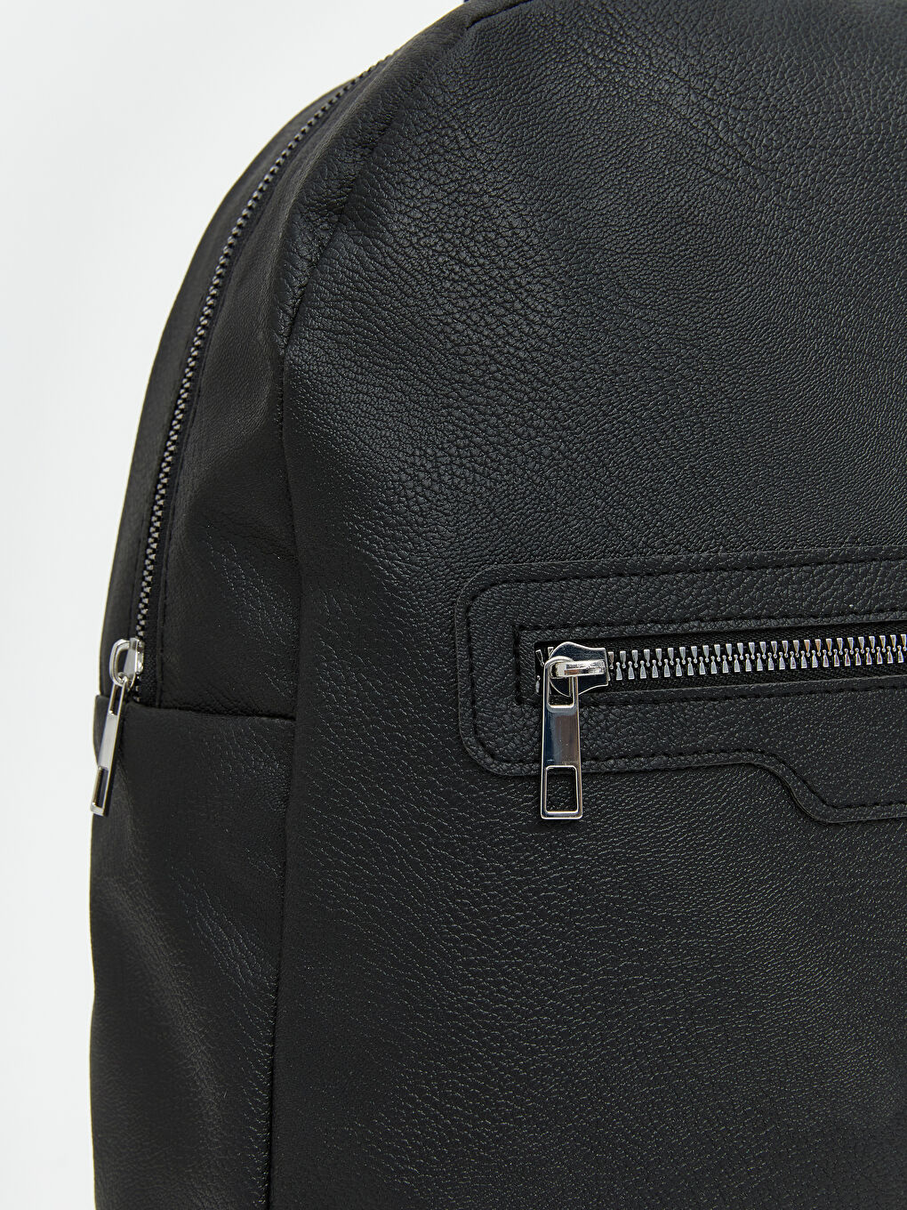 Siyah Deri Görünümlü Erkek Sırt Çantası-2