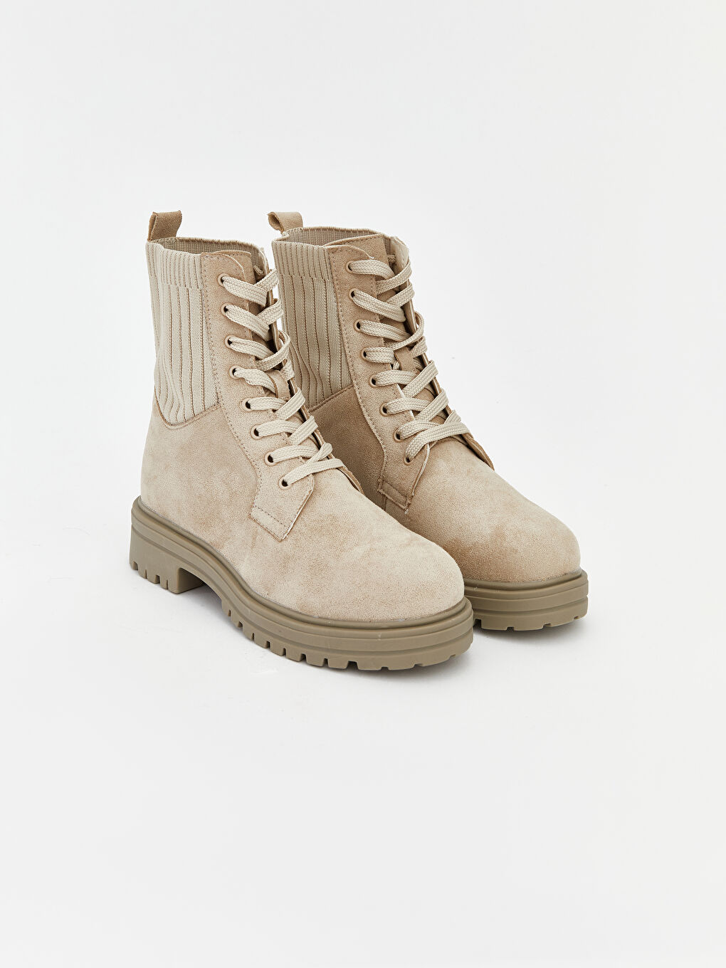 Women's Suede Look Lace-Up Boots