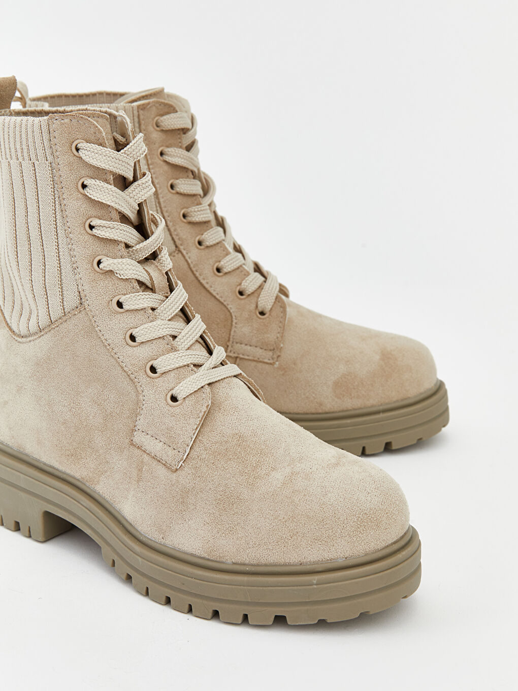 Women's Suede Look Lace-Up Boots-2