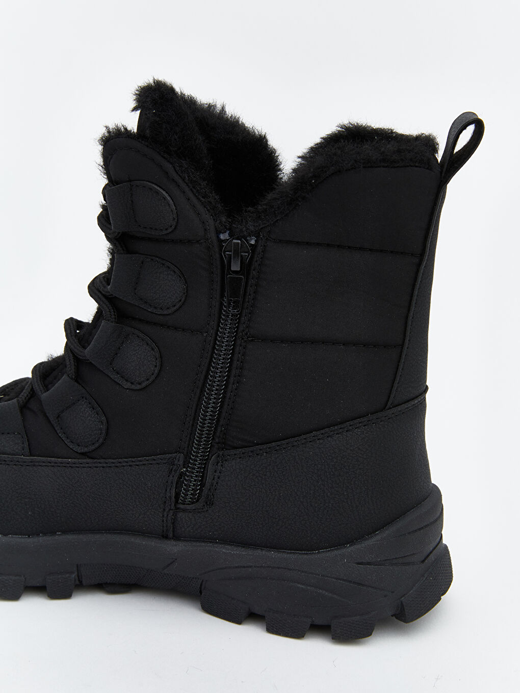 Siyah Bağcıklı Kadın Kar Botu-4