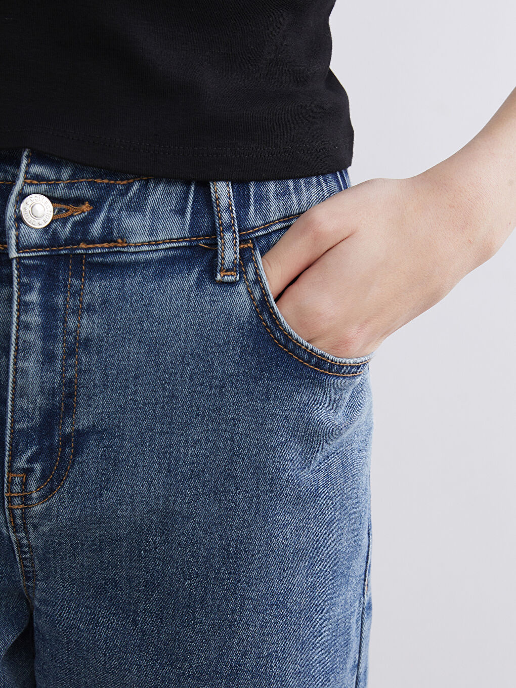 جینزی کەمەر لاستیکی کیسەی کاغەزی بۆ ژنان-2