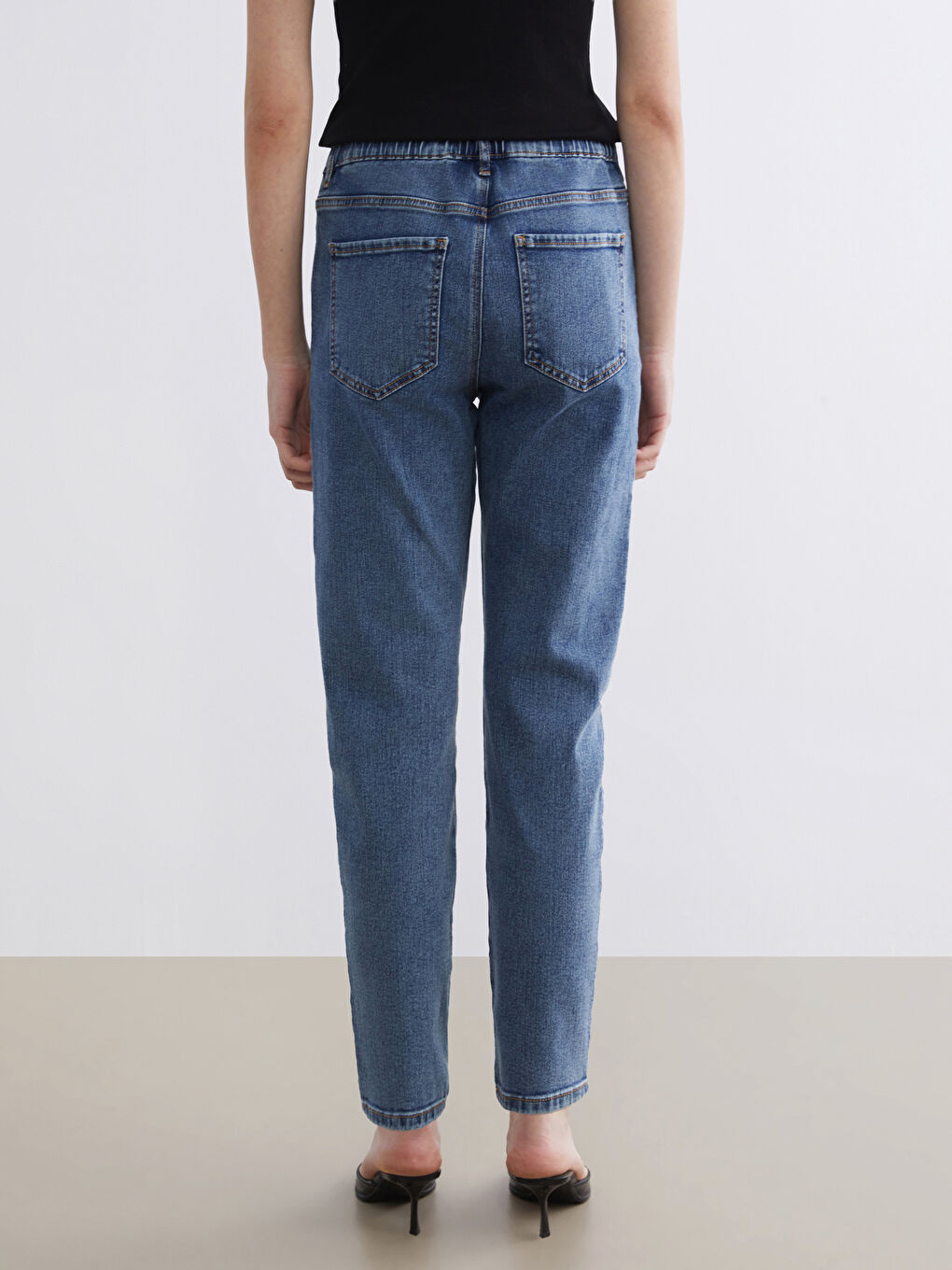 جینزی کەمەر لاستیکی کیسەی کاغەزی بۆ ژنان-3