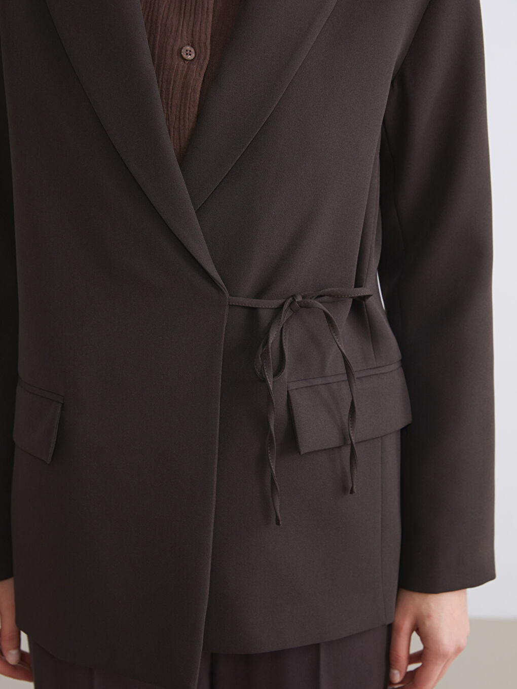 Woman BROWN Blazer Jacket-2