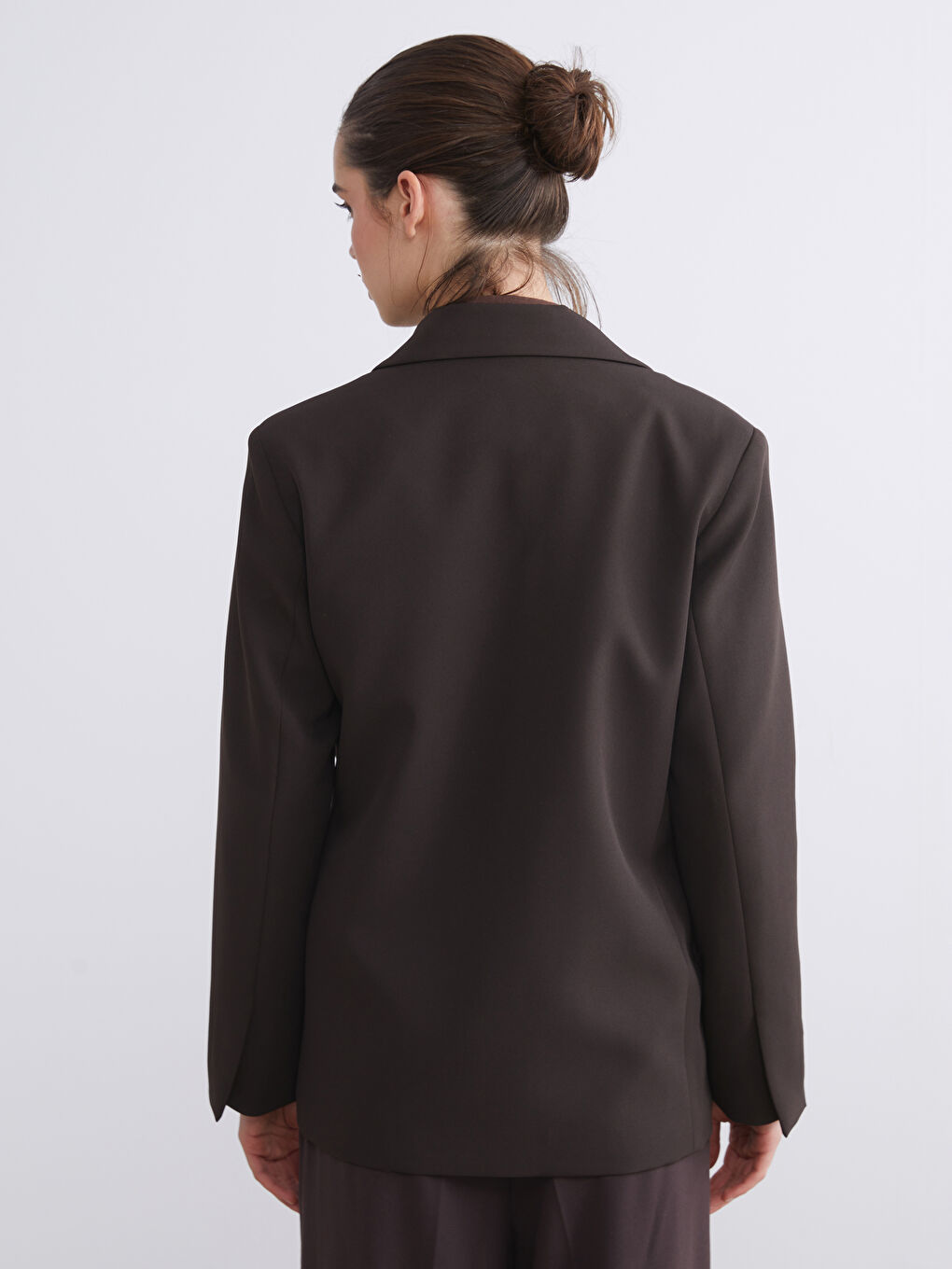 Woman BROWN Blazer Jacket-3