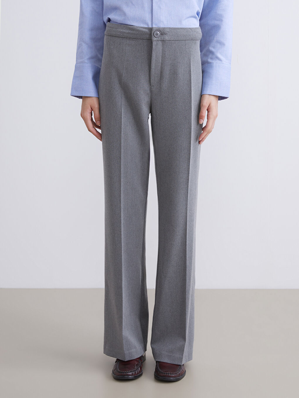 Slim Fit Flared Women's Trousers-1